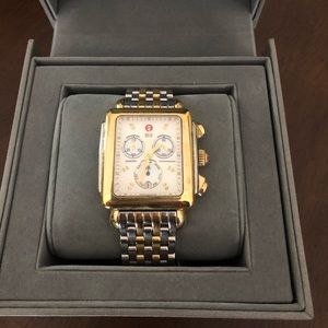 Michele Silver and Gold Deco Watch